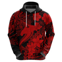 Aloha Hawaii Hoodie Hammerhead Shark Tattoo Polynesian Summer - Red - Wonder Print Shop