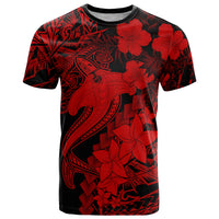 Aloha Hawaii T Shirt Hammerhead Shark Tattoo Polynesian Summer - Red - Wonder Print Shop