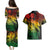 Aloha Hawaii Couples Matching Puletasi Dress and Hawaiian Shirt Hammerhead Shark Tattoo Polynesian Summer - Reggae LT9 - Wonder Print Shop
