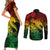 Aloha Hawaii Couples Matching Short Sleeve Bodycon Dress and Long Sleeve Button Shirts Hammerhead Shark Tattoo Polynesian Summer - Reggae LT9 - Wonder Print Shop