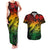 Aloha Hawaii Couples Matching Tank Maxi Dress And Hawaiian Shirt Hammerhead Shark Tattoo Polynesian Summer - Reggae LT9 - Wonder Print Shop