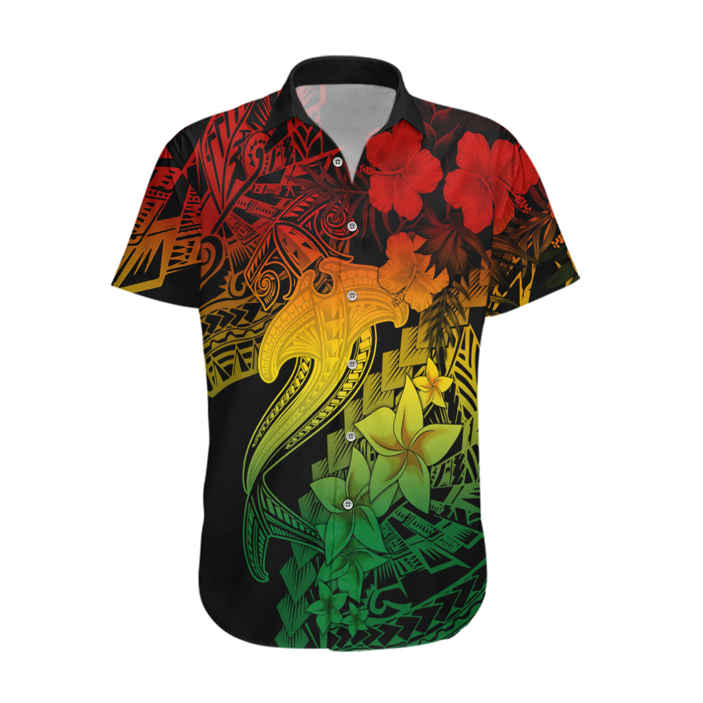 Aloha Hawaii Hawaiian Shirt Hammerhead Shark Tattoo Polynesian Summer - Reggae - Wonder Print Shop