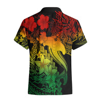 Aloha Hawaii Hawaiian Shirt Hammerhead Shark Tattoo Polynesian Summer - Reggae - Wonder Print Shop