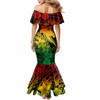 Aloha Hawaii Mermaid Dress Hammerhead Shark Tattoo Polynesian Summer - Reggae - Wonder Print Shop