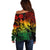 Aloha Hawaii Off Shoulder Sweater Hammerhead Shark Tattoo Polynesian Summer - Reggae - Wonder Print Shop