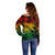 Aloha Hawaii Off Shoulder Sweater Hammerhead Shark Tattoo Polynesian Summer - Reggae - Wonder Print Shop