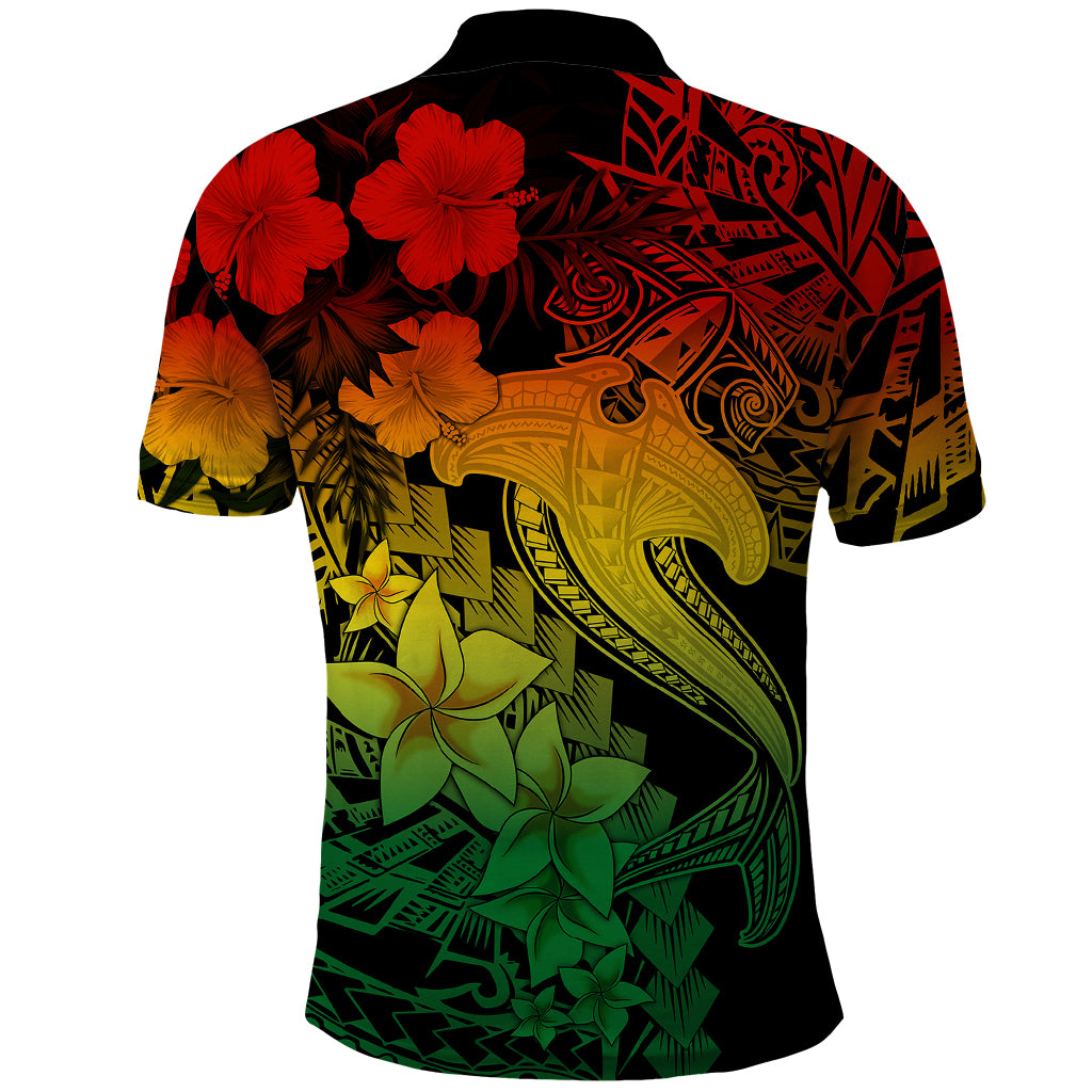 Aloha Hawaii Polo Shirt Hammerhead Shark Tattoo Polynesian Summer - Reggae - Wonder Print Shop