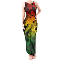 Aloha Hawaii Tank Maxi Dress Hammerhead Shark Tattoo Polynesian Summer - Reggae - Wonder Print Shop