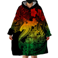Aloha Hawaii Wearable Blanket Hoodie Hammerhead Shark Tattoo Polynesian Summer - Reggae - Wonder Print Shop