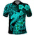 Aloha Hawaii Polo Shirt Hammerhead Shark Tattoo Polynesian Summer - Turquoise - Wonder Print Shop