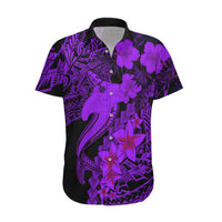 Aloha Hawaii Hawaiian Shirt Hammerhead Shark Tattoo Polynesian Summer - Violet - Wonder Print Shop