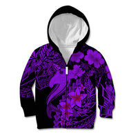 Aloha Hawaii Kid Hoodie Hammerhead Shark Tattoo Polynesian Summer - Violet - Wonder Print Shop