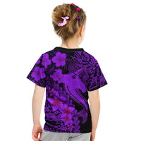 Aloha Hawaii Kid T Shirt Hammerhead Shark Tattoo Polynesian Summer - Violet - Wonder Print Shop