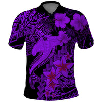 Aloha Hawaii Polo Shirt Hammerhead Shark Tattoo Polynesian Summer - Violet - Wonder Print Shop
