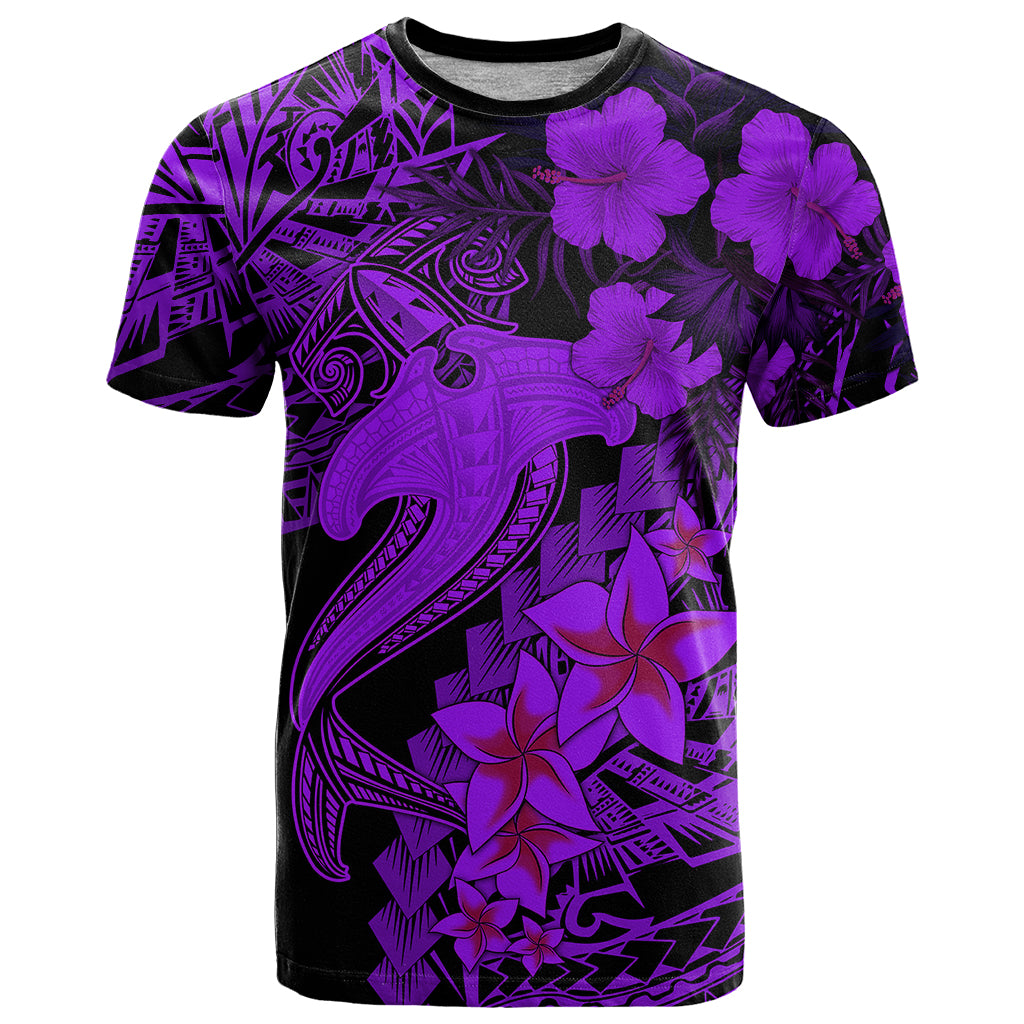Aloha Hawaii T Shirt Hammerhead Shark Tattoo Polynesian Summer - Violet - Wonder Print Shop