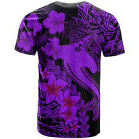 Aloha Hawaii T Shirt Hammerhead Shark Tattoo Polynesian Summer - Violet - Wonder Print Shop