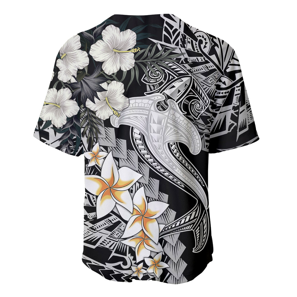 Aloha Hawaii Baseball Jersey Hammerhead Shark Tattoo Polynesian Summer - White LT9 - Wonder Print Shop