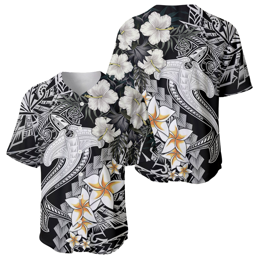 Aloha Hawaii Baseball Jersey Hammerhead Shark Tattoo Polynesian Summer - White LT9 - Wonder Print Shop