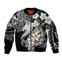 Aloha Hawaii Bomber Jacket Hammerhead Shark Tattoo Polynesian Summer - White LT9 - Wonder Print Shop