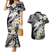 Aloha Hawaii Couples Matching Mermaid Dress And Hawaiian Shirt Hammerhead Shark Tattoo Polynesian Summer - White LT9 - Wonder Print Shop