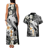 Aloha Hawaii Couples Matching Tank Maxi Dress And Hawaiian Shirt Hammerhead Shark Tattoo Polynesian Summer - White LT9 - Wonder Print Shop