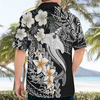 Aloha Hawaii Hawaiian Shirt Hammerhead Shark Tattoo Polynesian Summer - White - Wonder Print Shop