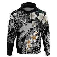 Aloha Hawaii Hoodie Hammerhead Shark Tattoo Polynesian Summer - White - Wonder Print Shop