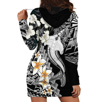 Aloha Hawaii Hoodie Dress Hammerhead Shark Tattoo Polynesian Summer - White - Wonder Print Shop