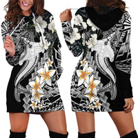 Aloha Hawaii Hoodie Dress Hammerhead Shark Tattoo Polynesian Summer - White - Wonder Print Shop