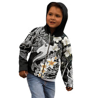 Aloha Hawaii Kid Hoodie Hammerhead Shark Tattoo Polynesian Summer - White - Wonder Print Shop