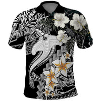 Aloha Hawaii Polo Shirt Hammerhead Shark Tattoo Polynesian Summer - White - Wonder Print Shop