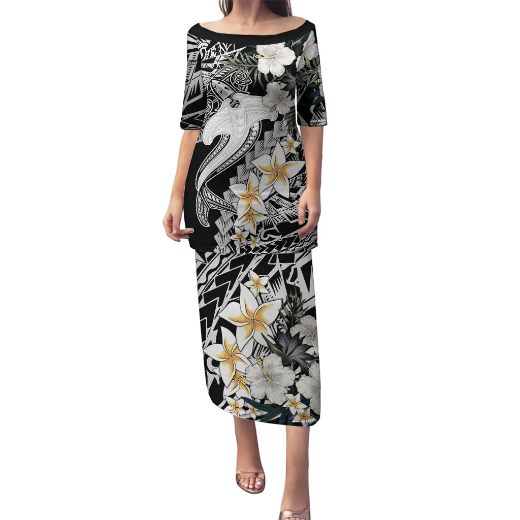 Aloha Hawaii Puletasi Hammerhead Shark Tattoo Polynesian Summer - White - Wonder Print Shop