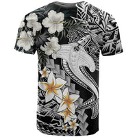 Aloha Hawaii T Shirt Hammerhead Shark Tattoo Polynesian Summer - White - Wonder Print Shop
