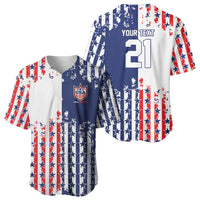 2026 Rugby Nations Series Custom United States Baseball Jersey Red Star And Stripes Pattern
