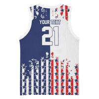 2026 Rugby Nations Series Custom United States Basketball Jersey Red Star And Stripes Pattern