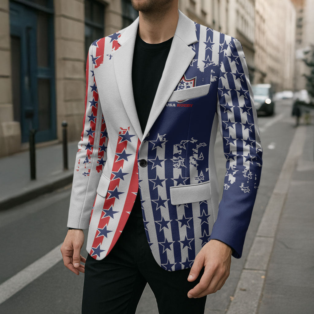 2026 Rugby Nations Series Custom United States Blazer Red Star And Stripes Pattern