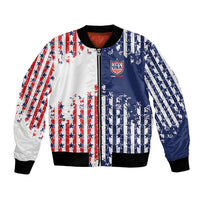 2026 Rugby Nations Series Custom United States Bomber Jacket Red Star And Stripes Pattern