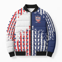 2026 Rugby Nations Series Custom United States Bomber Puffer Jacket Red Star And Stripes Pattern
