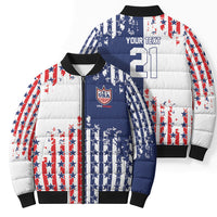 2026 Rugby Nations Series Custom United States Bomber Puffer Jacket Red Star And Stripes Pattern