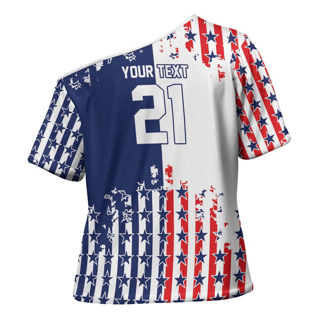 2026 Rugby Nations Series Custom United States Cross Shoulder Shirt Red Star And Stripes Pattern