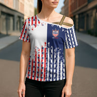 2026 Rugby Nations Series Custom United States Cross Shoulder Shirt Red Star And Stripes Pattern
