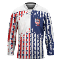 2026 Rugby Nations Series Custom United States Hockey Jersey Red Star And Stripes Pattern