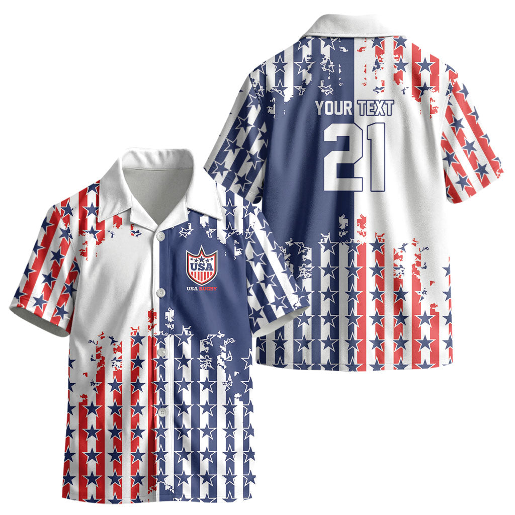 2026 Rugby Nations Series Custom United States Kid Hawaiian Shirt Red Star And Stripes Pattern