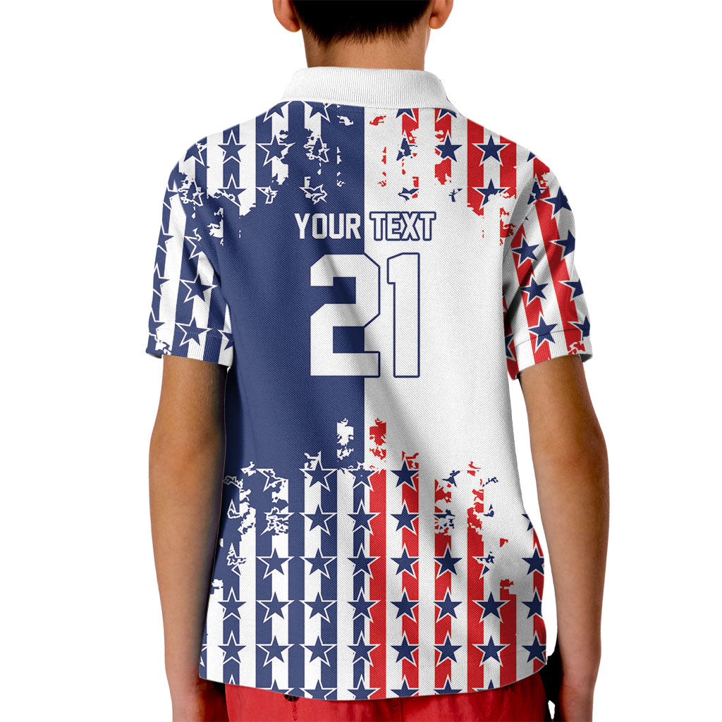 2026 Rugby Nations Series Custom United States Kid Polo Shirt Red Star And Stripes Pattern
