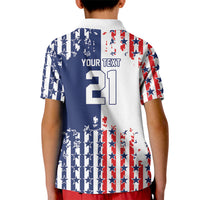 2026 Rugby Nations Series Custom United States Kid Polo Shirt Red Star And Stripes Pattern