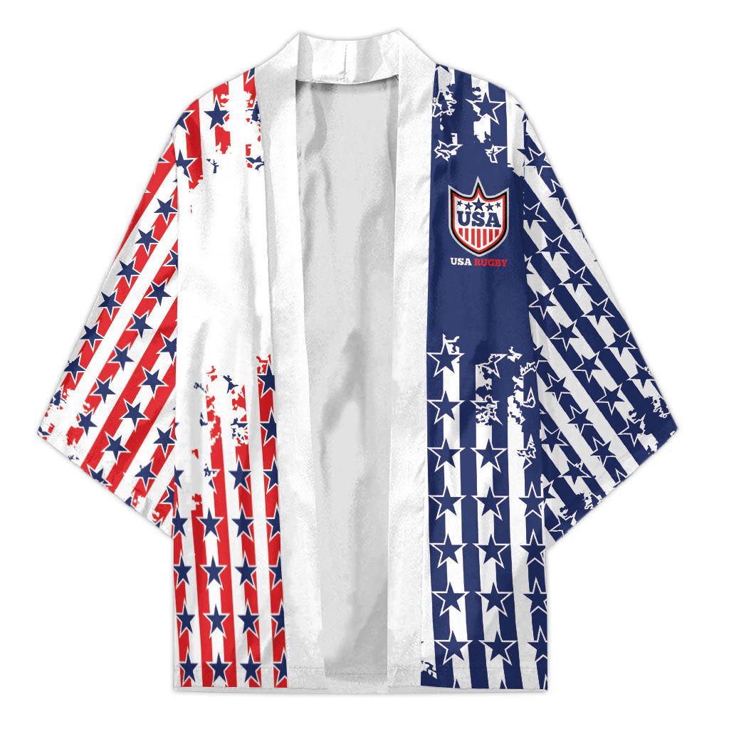 2026 Rugby Nations Series Custom United States Kimono Red Star And Stripes Pattern