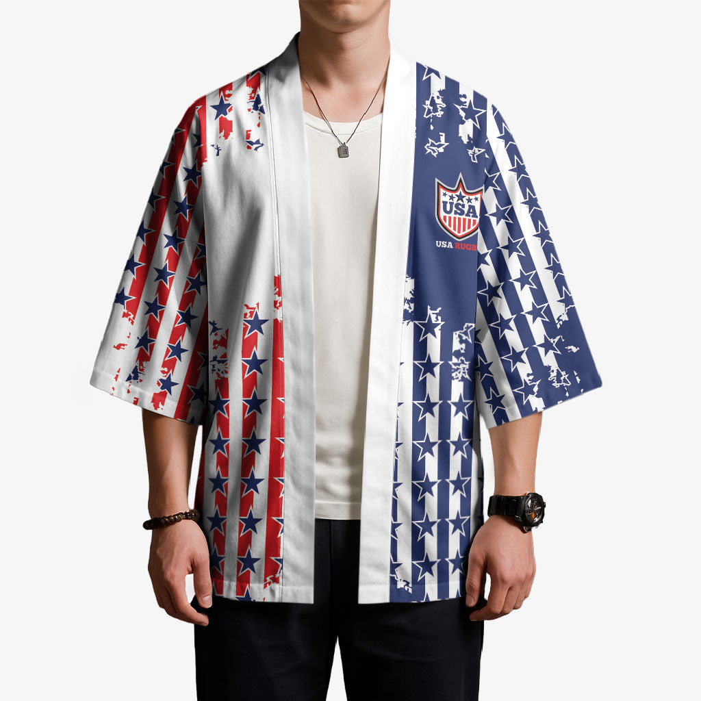 2026 Rugby Nations Series Custom United States Kimono Red Star And Stripes Pattern