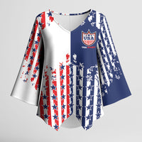 2026 Rugby Nations Series Custom United States Kimono Sleeve Blouse Red Star And Stripes Pattern