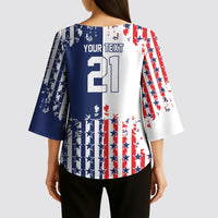 2026 Rugby Nations Series Custom United States Kimono Sleeve Blouse Red Star And Stripes Pattern
