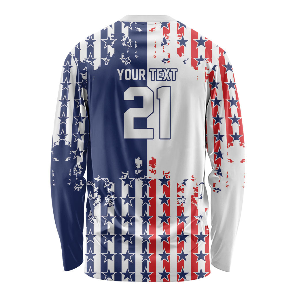 2026 Rugby Nations Series Custom United States Long Sleeve Shirt Red Star And Stripes Pattern